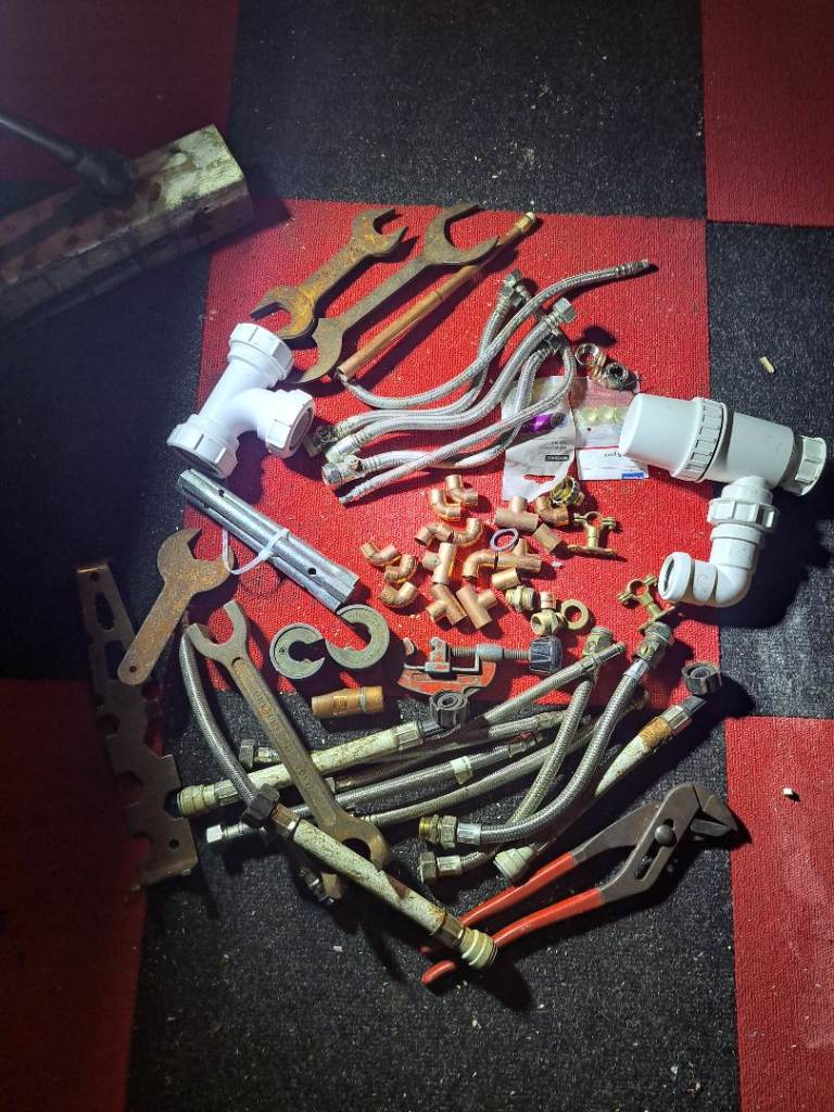 Plumbing tools and fittings clear out finds new and old.