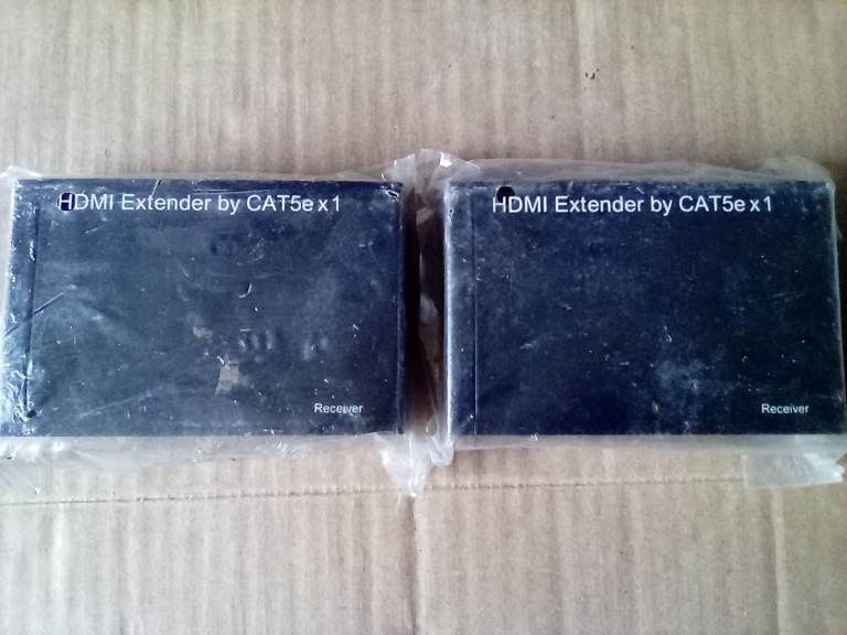 HDMI EXTENDERS BY CAT5E X 1   (BRAND NEW)