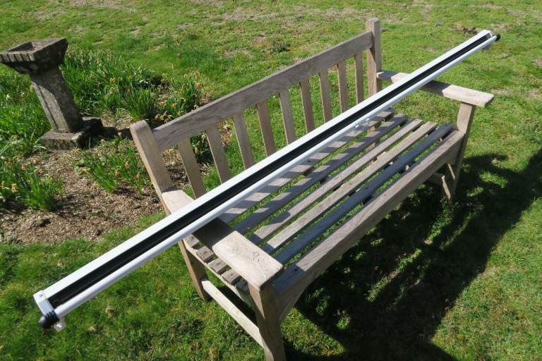 Projector screen 7ft/2.1m wide.