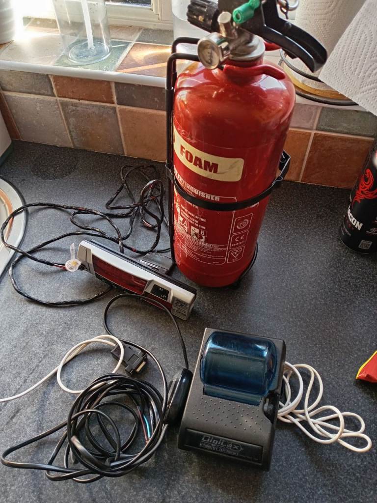 Taximeter, Printer, Fire Extinguisher dash cam and all the wires 