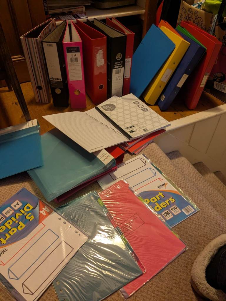 image for Large selection of stationery, ringbinder files, pads of lined A4 paper, A4 dividers 