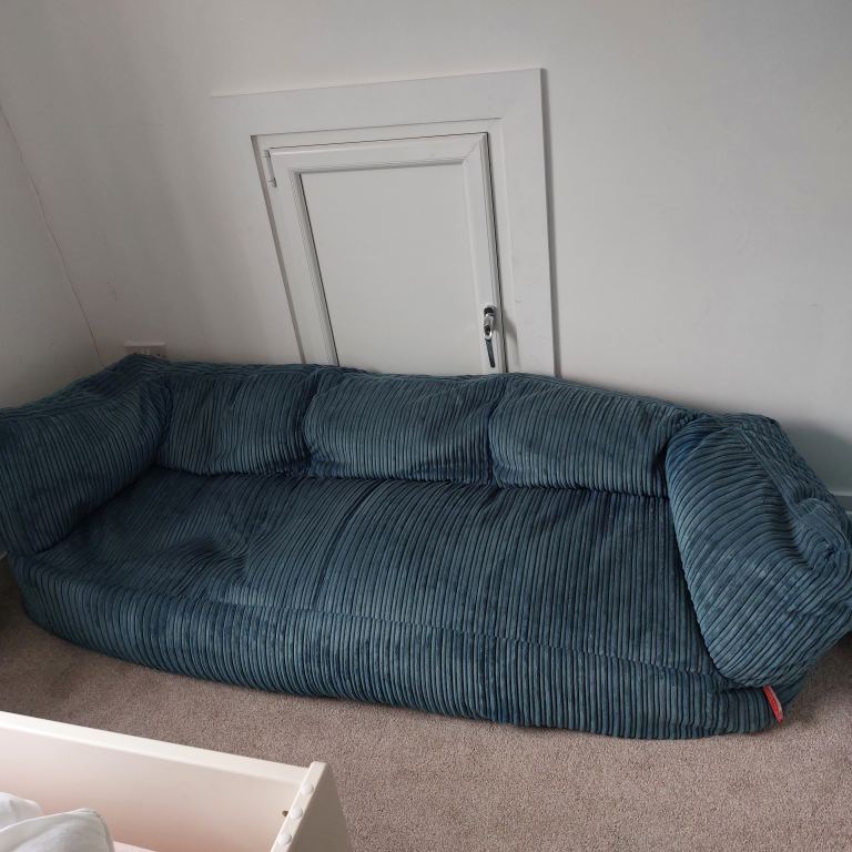 Lounge Pug Corduroy Bean Bag 3 seater Sofa – Good Condition