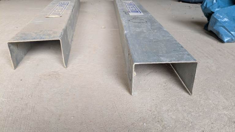 2 C-Shaped Steel Lintels – 1200mm & 1500mm, Good Condition