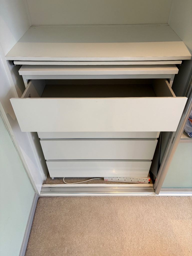 TWO IKEA WHITE CHEST OF DRAWERS