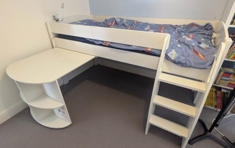 Stompa Cabin Bed - Uno S Mid Sleeper - White
