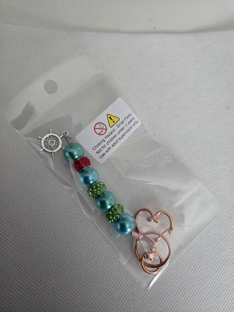 New Beaded Keychain with Ship Wheel Charm