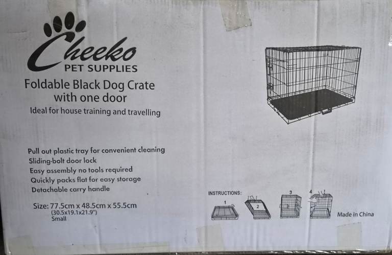 Foldable Black Dog Crate