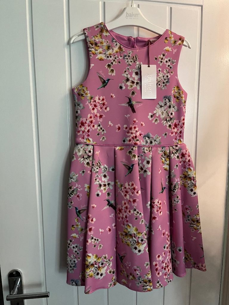 Ted Baker Kids Pink Floral Hummingbird Dress - New with Tags