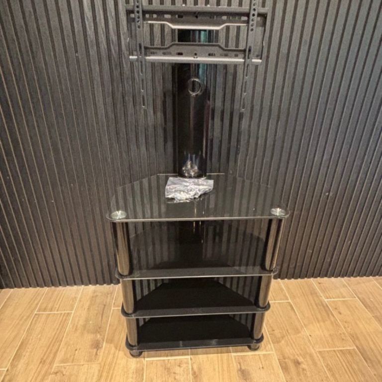 Black glass tv stand 
