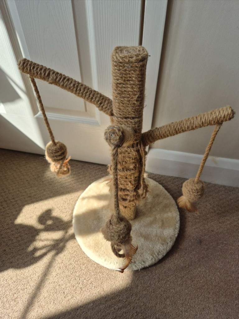 Cat scratching tree post in used condition - but plenty of life left in it yet