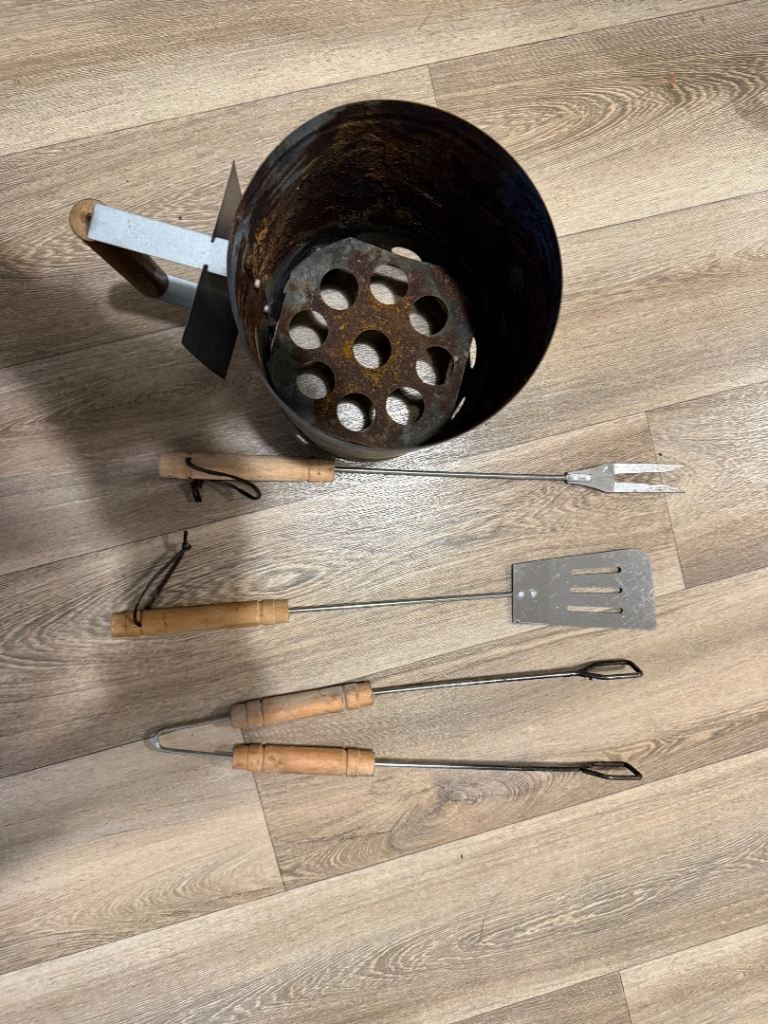 BBQ Charcoal Chimney Starter & Tool Set