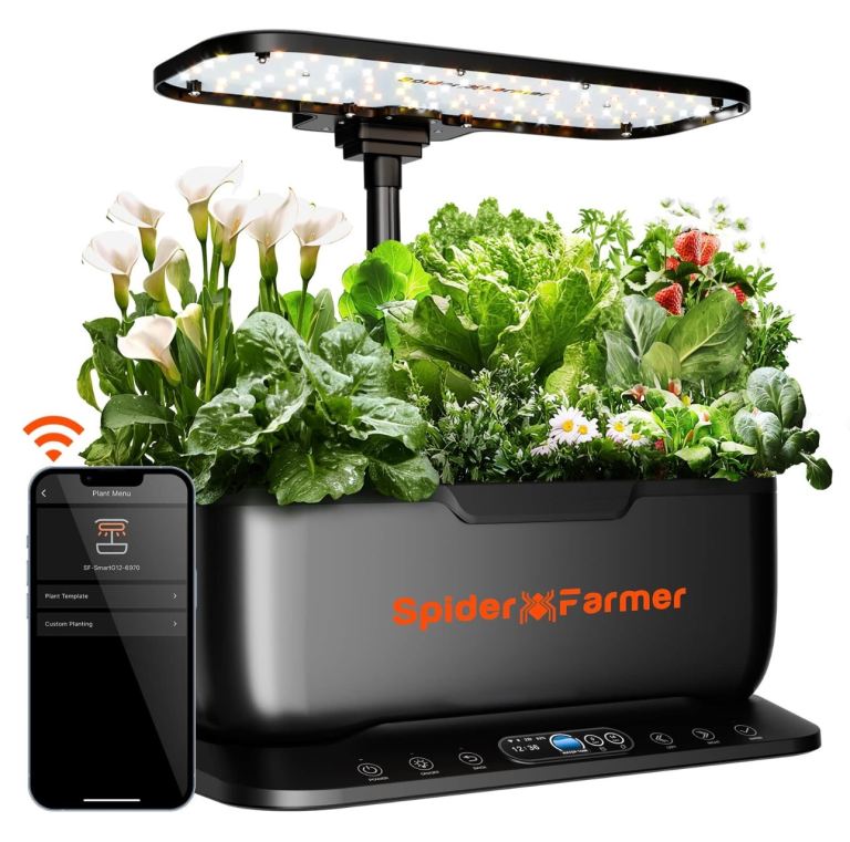 Spider Farmer SmartG12 Hydroponic Gardening System Kit,APP & Wifi Controlled,36W LED Grow Light