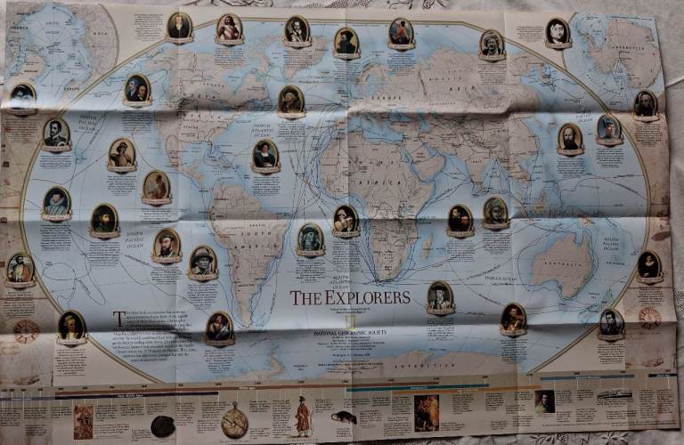 National Geographic Society Map: Millennium in Maps - Exploration 1998 ...