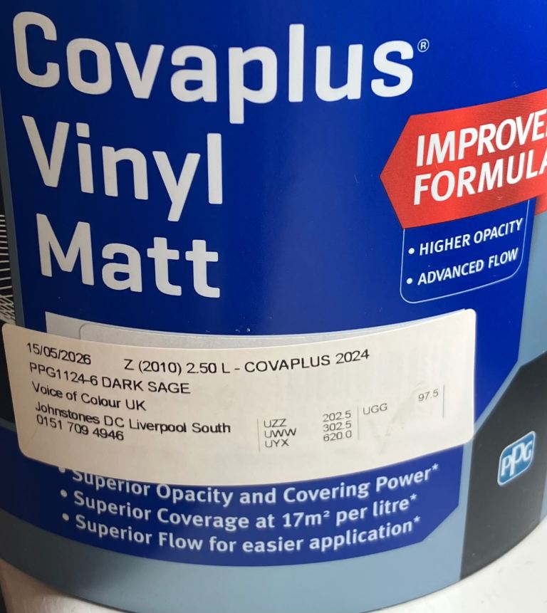 Covaplus Vinyl Matt Paint 2.5L - Dark Sage Green £17.50 