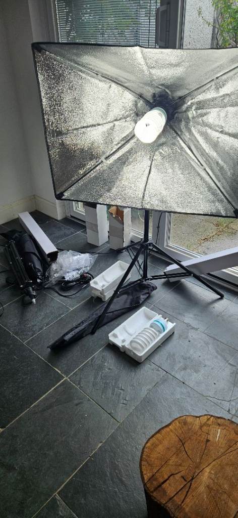Photographic studio lights set up