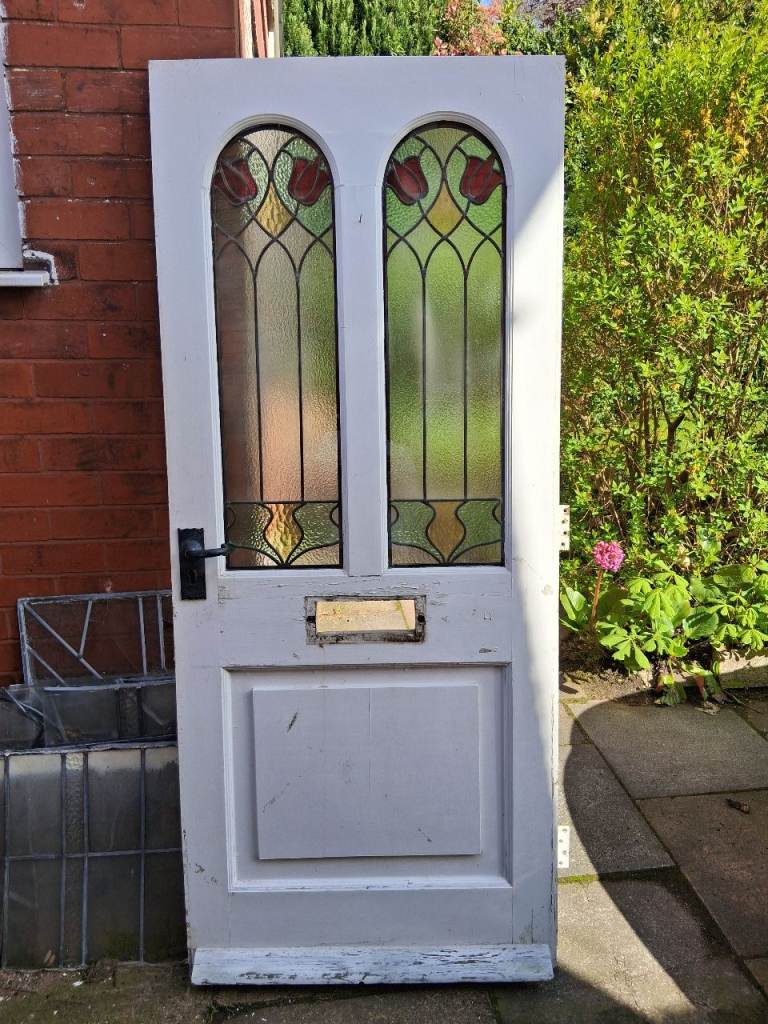 Stained Glass Victorian Front Door