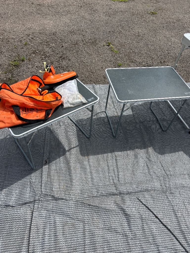 Awning floor mats , tables , water aqua roll tank wheel lock 