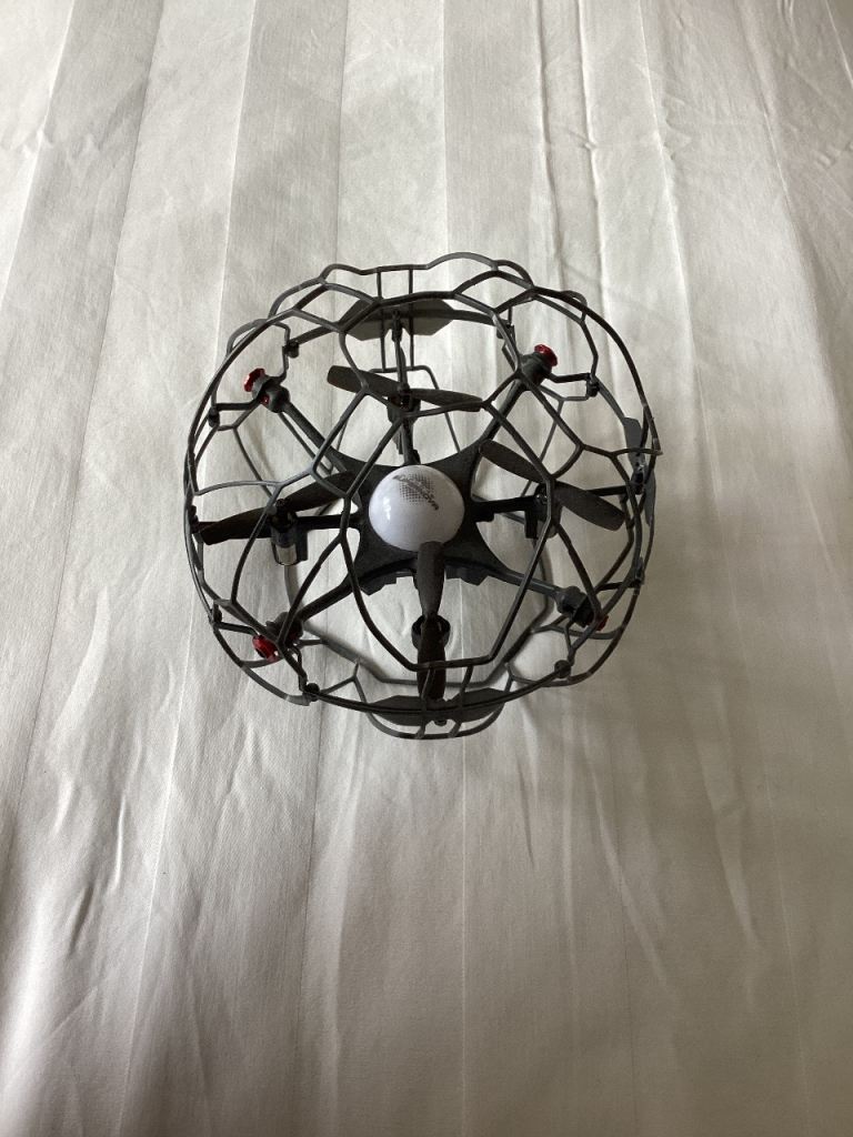 Black Mini Drone with Cage Guard – Good Condition
