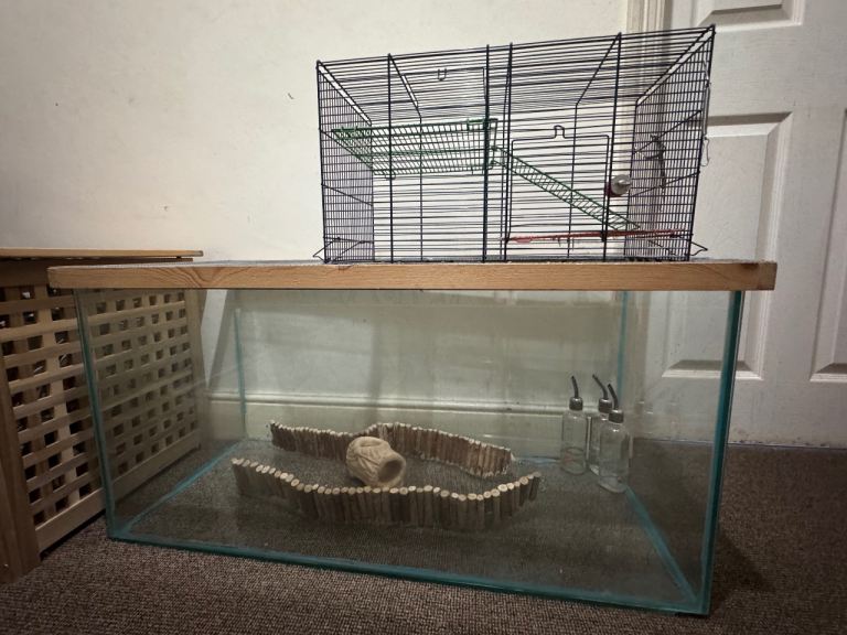 Multi-level small pet Gerbil/Hamster Enclosure with accessories 