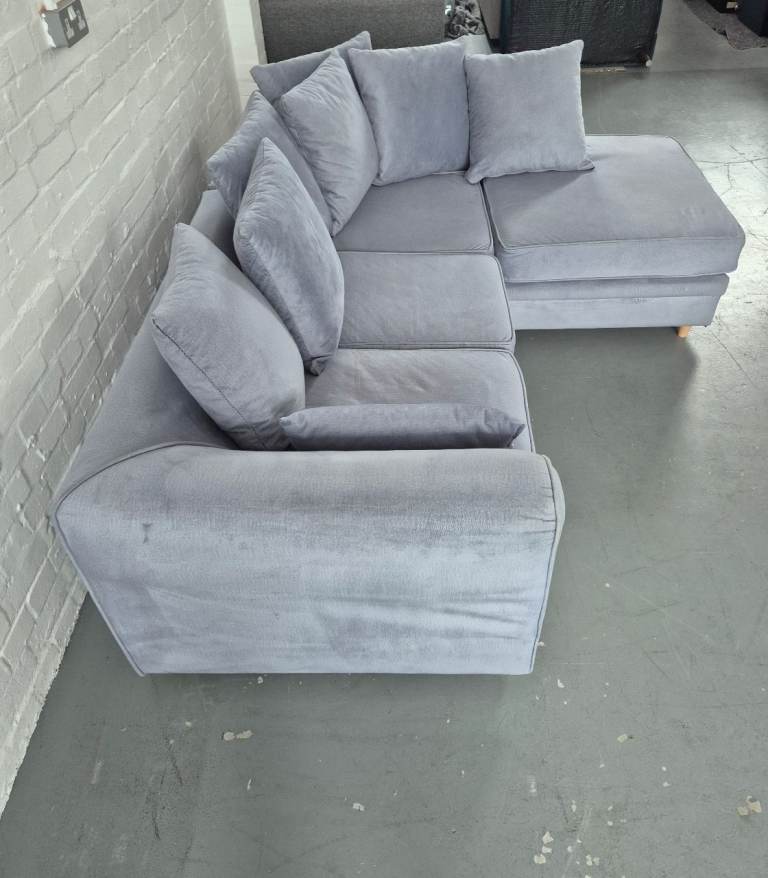 Abakus Direct Chicago Chaise Corner Sofa in Light Blue RRP £695 *FREE ...