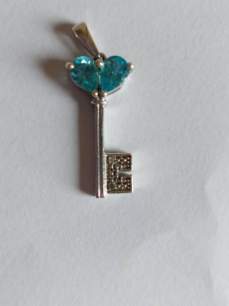 Key Charm with Gem Stone