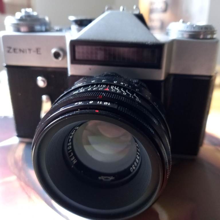 Zenit-E Film Camera with Helios-44-2 Lens and Leather Case