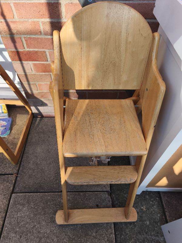 Wooden High Chair - Good Condition, Child's Dining Seat