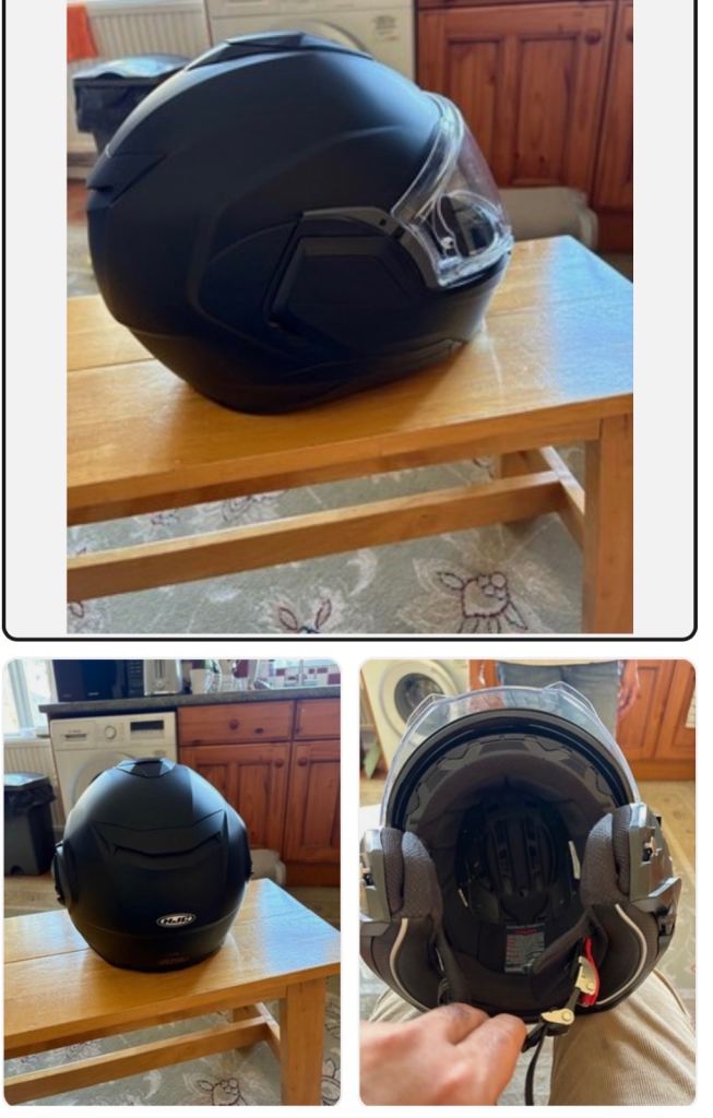 HJC i100 Modular Motorcycle Helmet, XXL, Black,  Used (CBT Only)