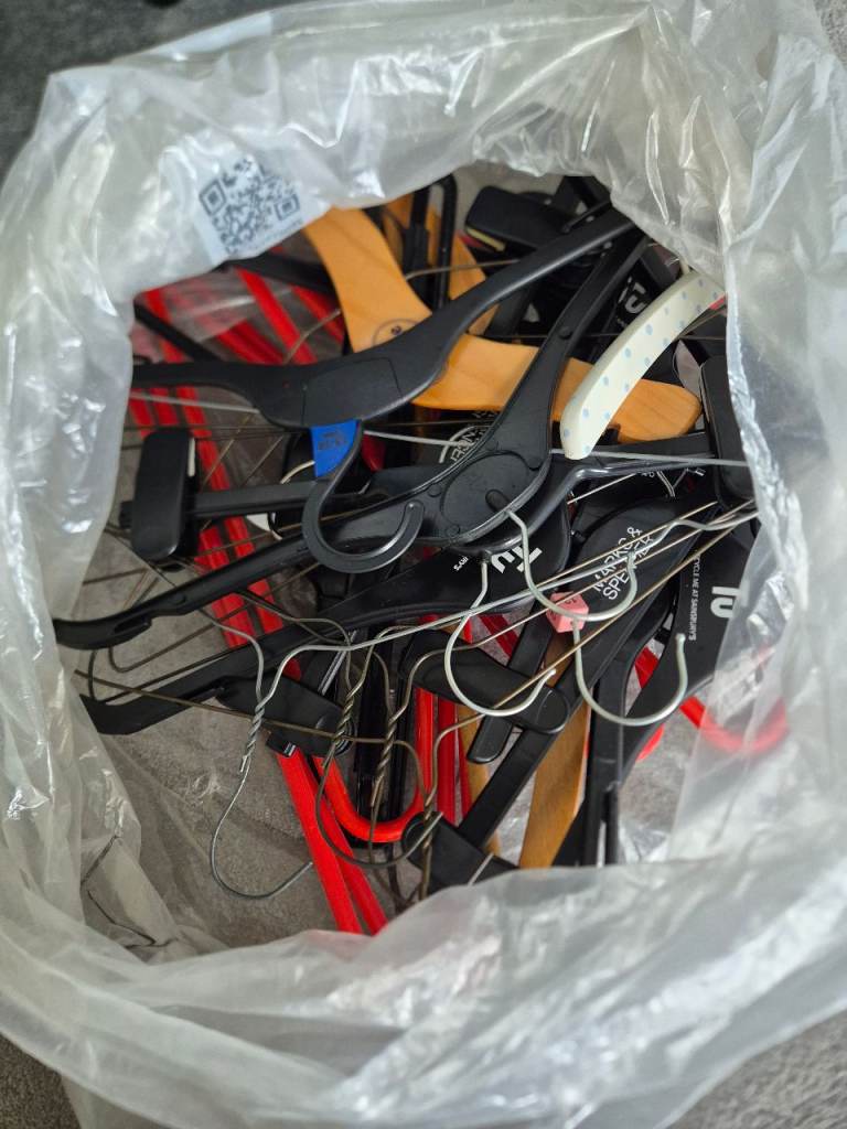 Bag of Mixed Clothes Hangers – Good Condition