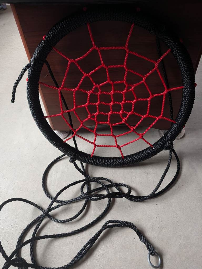 Kids' Round Web Swing Seat - Black and Red