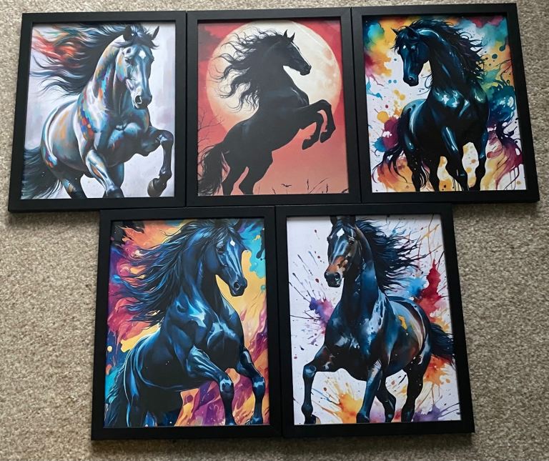 Horse pictures framed 