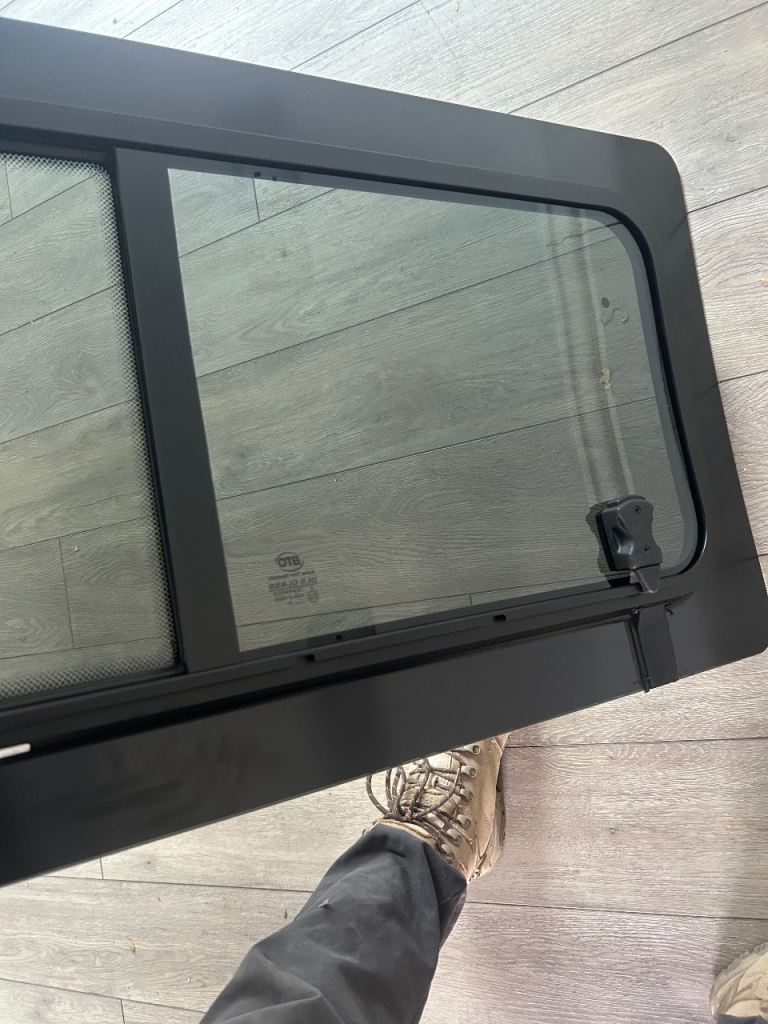 Blacked out sliding window 