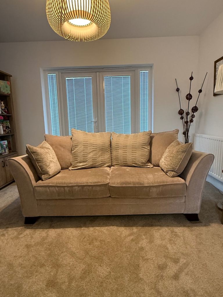 Stirling Furniture 3-Seater Sofas + Matching Footstool – £750 ONO