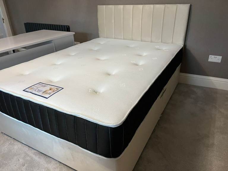 4ft Small Double DIVAN Bed Base With Mattress Free Home Delivery Order Now = = =