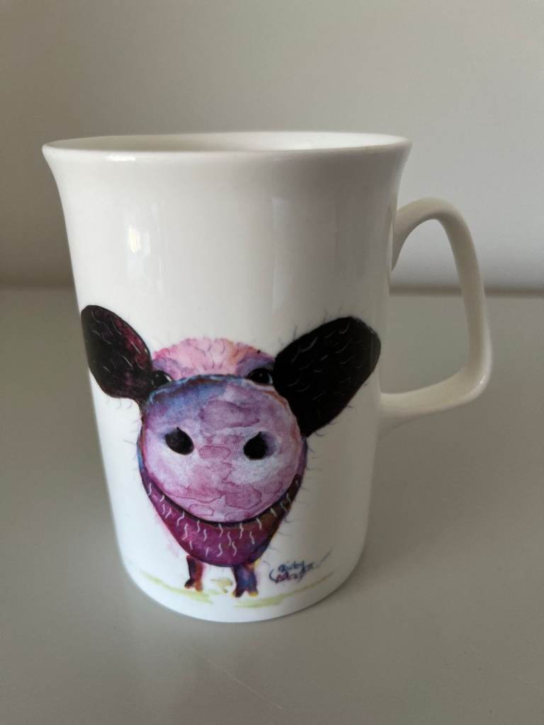 DUNELM NOSEY PIG BONS CHINA MUG