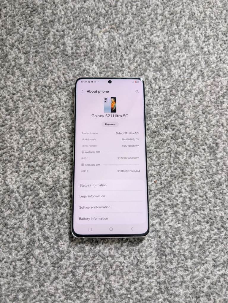 Samsung S21 ultra 5G 256G sliver unlocked dual SIM card in a good condition 