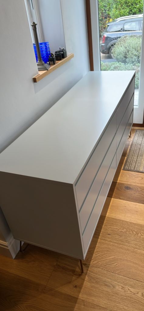 Made Grey 6 drawer chest of drawers and bedside chest of drawers 