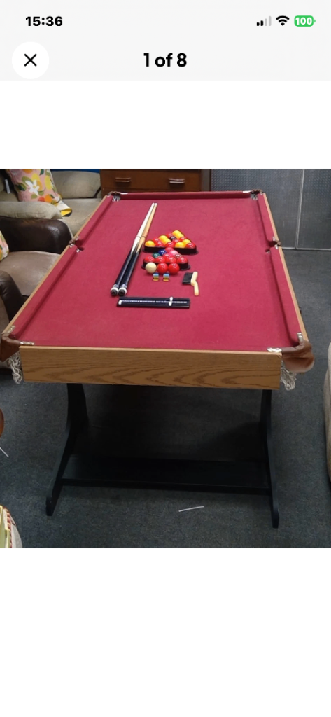 Folding Pool Table with Accessories – Good Condition
