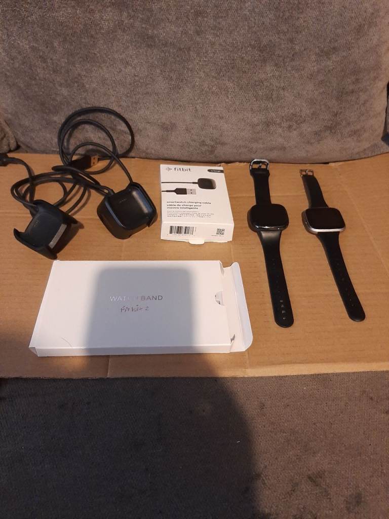 Fitbit Versa 2 Smartwatches with Chargers – Good Condition