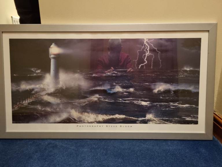 Framed print of 'Lightning at the Lighthouse' by Steve Bloom