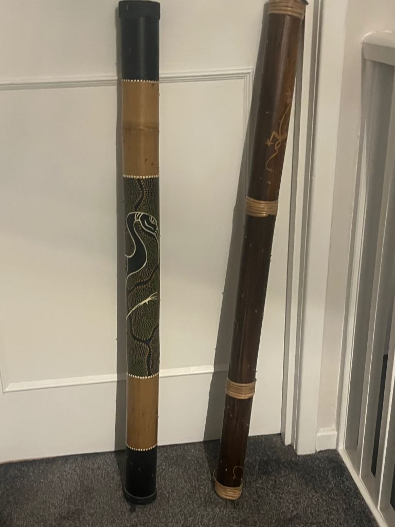 Two Didgeridoos – Hand-Painted, Good Condition