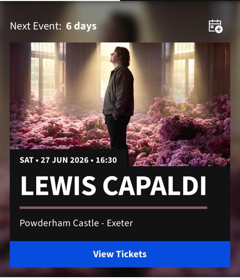 Lewis Capaldi Concert Ticket – Powderham Castle