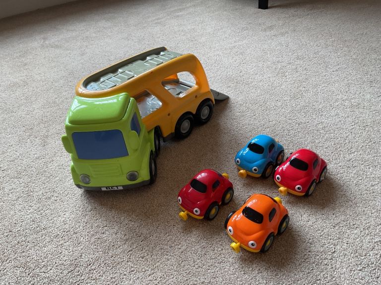 £12 - Early Learning Centre Kids Car Transporter Truck with 4 Small Cars
