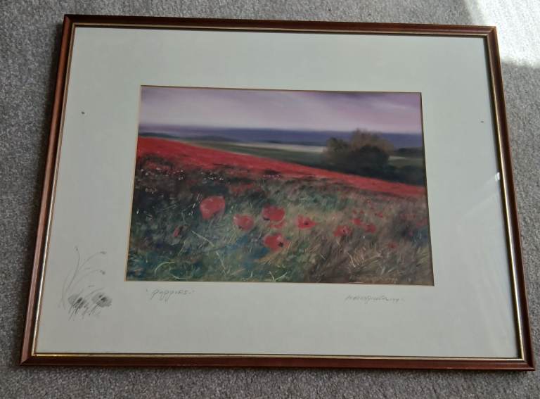 Keith Proctor poppies framed print 