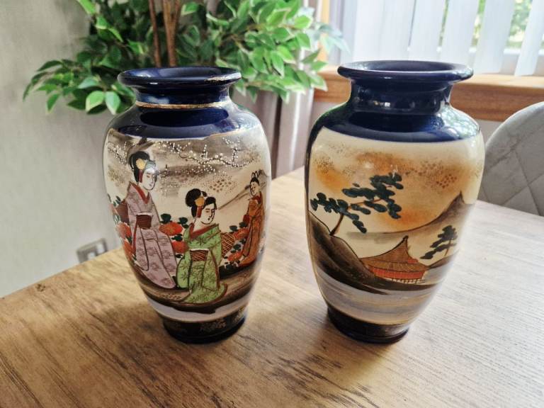 Pair of Japanese Satsuma vases