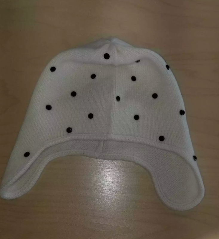 William Sharp London Ecru/Ivory 100% Cashmere Hat with Black Swarovski Crystals