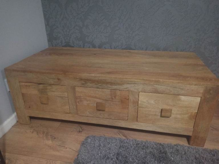 Solid Mango Wood Coffee Table. 