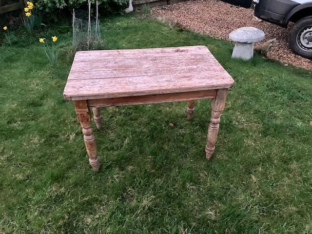 vintage waxed pine table 