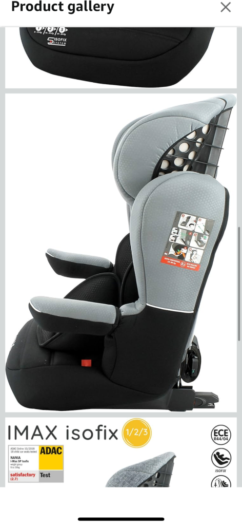 iMax isofix car seat never used 