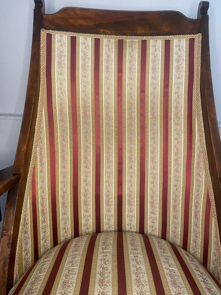 Antique Highback armchair - Recently Re-upholstered 